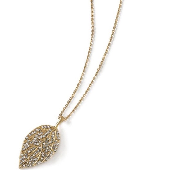 Lia Sophia Jewelry - Lia Sophia 2-way Yellow Gold Pavé Leaf Necklace